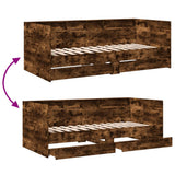 Daybed Smoked Oak Engineered wood Single Convertible to sofa 3280857
