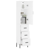 Highboard White 34,5x34x180 cm Engineered Wood 3198857