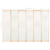 ZNTS 6-Panel Room Divider Cream 240x170x4 cm Fabric 248174