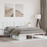 Metal Bed Frame without Mattress with Headboard White 150x200cm 355612