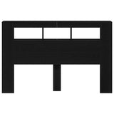 LED Headboard Black Oak 160 x 18.5 x 103.5 cm Engineered Wood 862213