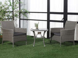 3 Pieces Rattan Bistro Set, Wicker Garden Furniture Set with 2-Tier Coffee Table and Chairs, T3398P313580