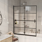 ZNTS Folding Shower Enclosure ESG 120x140 cm Black 150745