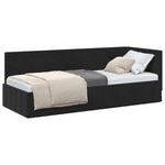 Corner Bed Frame with Headboard Black 80 x 200 cm Velvet 42016292