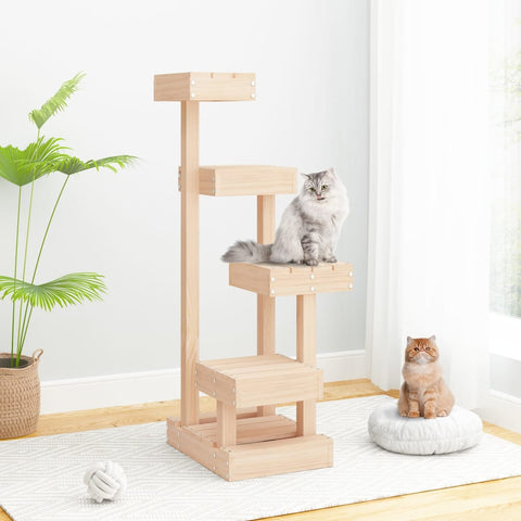 ZNTS Cat Tree 45.5x49x103 cm Solid Wood Pine 824648