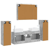 Bathroom Furniture Set 6 pcs Concrete Grey 3407162