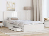 Bed Frame with Headboard White 90 x 200 cm Engineered Wood 3411350