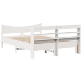 Bed Frame with Headboard White 140x190 cm Solid Wood Pine 3307057