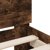 Bed Frame without Mattress with LED Lights Smoked Oak 75x190 cm 838754