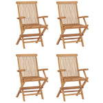 ZNTS 5 Piece Folding Outdoor Dining Set Solid Wood Teak 3096572