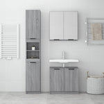 ZNTS 3 Piece Bathroom Cabinet Set Grey Sonoma Engineered Wood 3115882