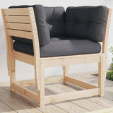Garden Sofa Armrest with Cushions Solid Wood Pine 844694