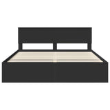 Bed Frame with Headboard Black 200 x 200 cm Engineered wood 3407833