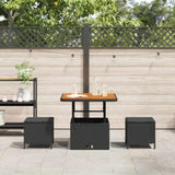 Garden Dining Set Black Poly Rattan 42007911