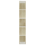 ZNTS Book Cabinet/Room Divider White and Sonoma Oak 45x24x159 cm Engineered Wood 800113