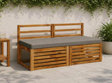 2-Piece Bench Cushions SOEST 100% Polyester Grey 950203