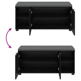 Hall Bench with Cushion with Shelf Black Oak 100 x 38 x 46 cm 891513