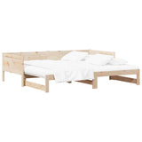 Pull-out Day Bed Natural 180 x 200 cm Solid Pine Wood 8004795