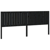 Bed Headboard Black 205.5x4x100 cm Solid Wood Pine 818894