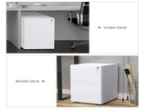 Lockable Cabinet, Rolling Filing Cabinet with 3 Drawers, Steel Office Drawer Unit for A4, Letter, T3398P344517