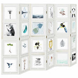Room Divider 6 Panels White Solid Wood Paulownia 358697