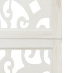 Room Divider 5 Panels White Solid Wood Paulownia 358741