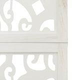 Room Divider 5 Panels White Solid Wood Paulownia 358741