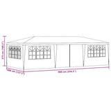 Professional Party Tent with Side Walls 4x9 m Blue 90 g/m 48530