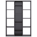 ZNTS Room Divider/Book Cabinet High Gloss Grey 100x24x140 cm Engineered Wood 800449