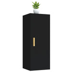 ZNTS Wall Cabinet Black 34.5x34x90 cm Engineered Wood 812430