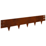 Lawn Edging 50 pcs 100 x 20 cm Steel Rusty 8008601