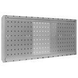 ZNTS Wall Mounted Tool Cabinet Industrial Style Metal Grey and Black 145366