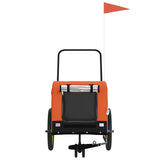 Pet Bike Trailer Orange and Black Oxford Fabric and Iron 94019