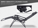 3pcs Folding Zero Gravity Chairs Sun Lounger Table Set w/ Cup Holders Reclining Garden Yard Pool, T3398P320000