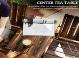 2-Seater Garden Bench with Table & Parasol Hole, Antique Loveseat for Porch, Patio, Carbonised T3398P320095