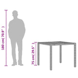 Garden Table with Acacia Wood Top Grey 90x90x75 cm Poly Rattan 365530