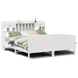 Bookcase Bed without Mattress White 180x200 cm Super King Solid Wood Pine 3323135
