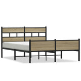 Bed Frame without Mattress Sonoma Oak 137x190 cm Engineered Wood 4017289