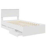 Bed Frame with Drawer White 100 x 200 cm Engineer Wood 3410735