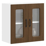 Kitchen Wall Cabinet with Glass Door Kalmar Brown Oak Engineered Wood 853674