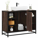 Bathroom Sink Cabinet Brown Oak 80x33x60 cm Engineered Wood 849293