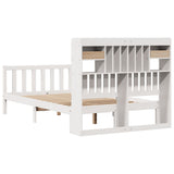 Bookcase Bed without Mattress White 135x190 cm Double Solid Wood Pine 3321734