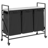 Laundry Basket 3 Compartments with Wheels Grey Sonoma 859093