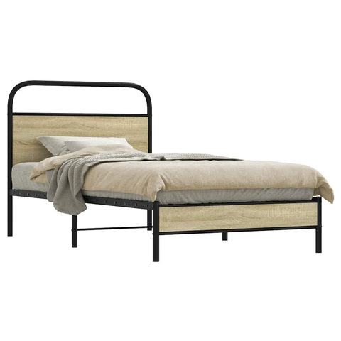Bed Frame without Mattress 90x200 cm Sonoma Oak Engineered Wood 4100403