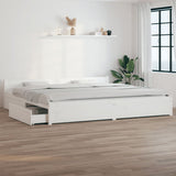 Bed Frame without Mattress with Drawers White Super King 3103575