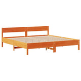 Bed Frame without Mattress Wax Brown 180x200 cm Super King Solid Wood Pine 3306179