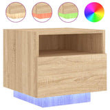 Bedside Cabinets with LED Lights 2 pcs Sonoma Oak 40x39x37 cm 836803