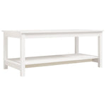 ZNTS Coffee Table White 110x55x45 cm Solid Wood Pine 822273