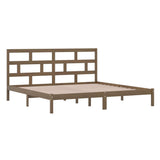 Bed Frame Honey brown Solid Pine Wood 200x200 cm Bed Frame 3101241