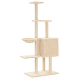 Cat Tree with Sisal Scratching Posts Cream 145 cm 172094